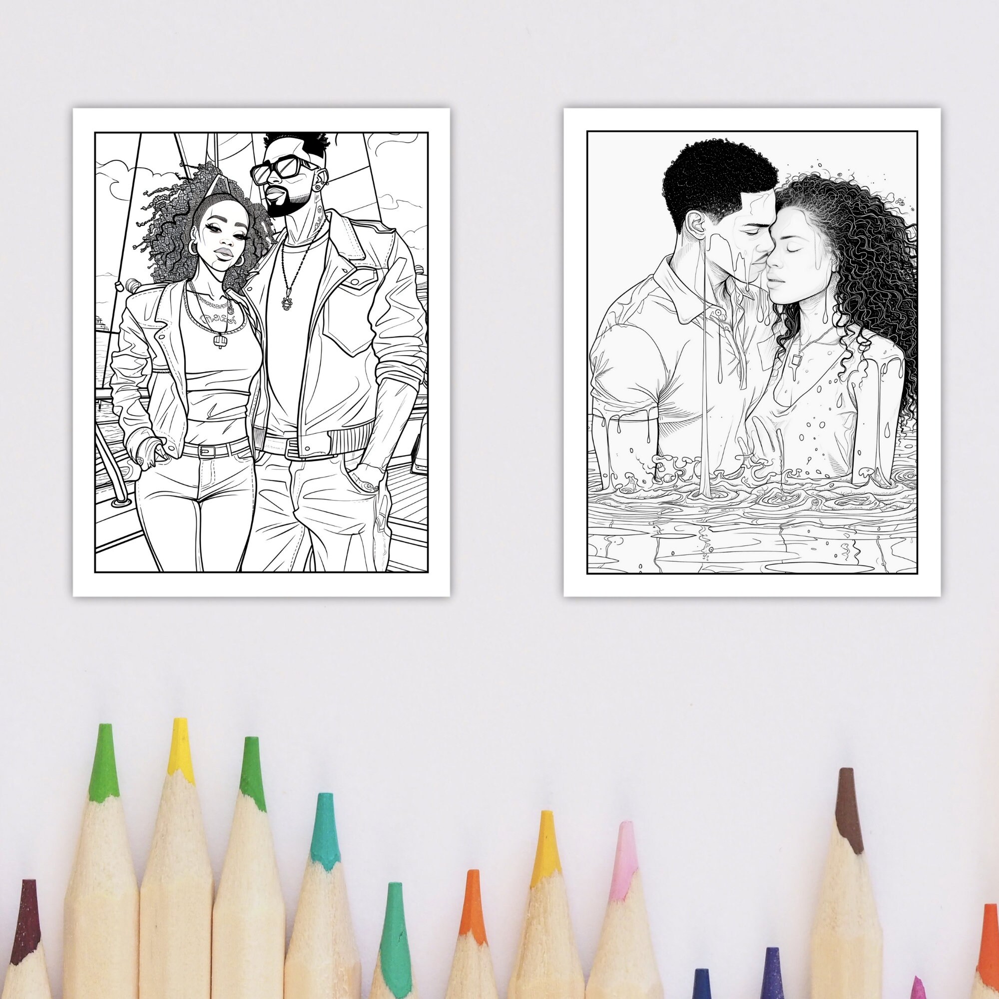 25 Black Couple Coloring Pages - Il Fullxfull.5805430599 7cge 