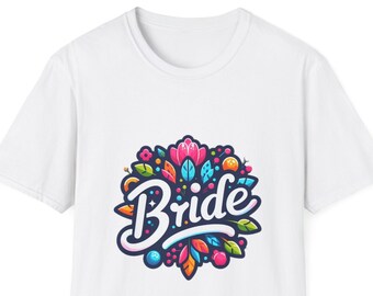 Elegantes Braut-Grafik-T-Shirt | Brautpartykleidung mit Brauttypografie| Niedliches T-Shirt für die zukünftige Braut für die Hochzeitsfeier. Stilvolles Bride Squad-T-Shirt