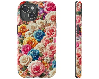 Stylish iPhone Case with Unique Design - Trendy Protective Cover for iPhone 15 - Fashionable Phone Accessory - floral design - flowers