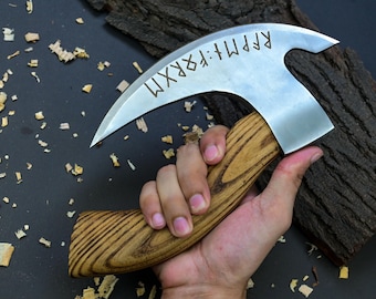 Handcrafted Viking Axe Pizza Cutter: Nordic Kitchen Decor