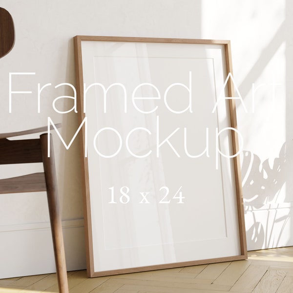 Aesthetic Frame Mockup, Scandinavian Photoshop Smart Object, Minimalist Harringbone PSD File, Bright Modern Design With Glass Reflections
