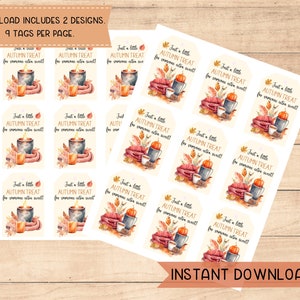 Printable Fall Treat Tags, Fall Goodie Bag Tags, Cute Gift Tags, Printable Favor Tags, Teacher Appreciation Tag, Fall Tags, Instant Download