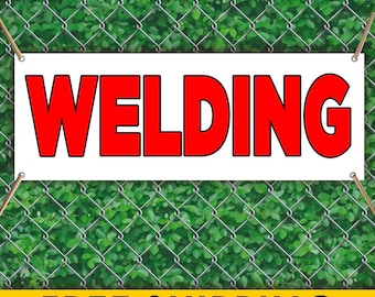 Welding Vinyl Banner Sign, Welding Shop Advertising Banner, Metal Fabrication Outdoor Business Sign