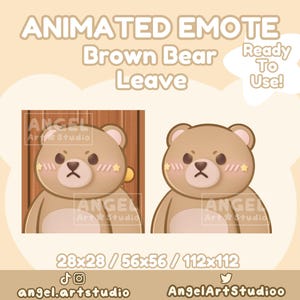 Animated Brown Bear Leave | Exit | Angry Look Emote for Twitch, Discord, YouTube, Kick