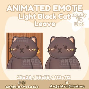 Animated Light Black Cat Leave | Exit | Angry Look Emote for Twitch, Discord, YouTube, Kick