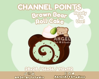 Cute Bear Mint Chocolate Dessert Channel Points for Twitch, Discord, YouTube | Channel Points Icon | Channel Points Redeem | Stream Emotes