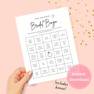 Find the Guest Bingo, Downloadable Bridal Shower Game, Bridal Shower Games Canva, Find Someone Who Printable, Get to Know You Icebreaker