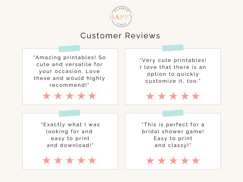 Celebrate Happy Studio has received numerous positive reviews from customers!