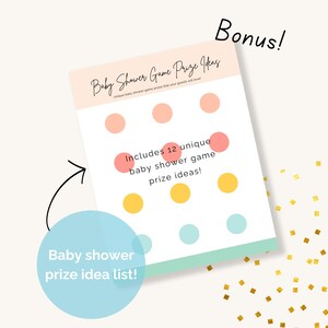 Includes bonus! Baby shower game prize idea list
