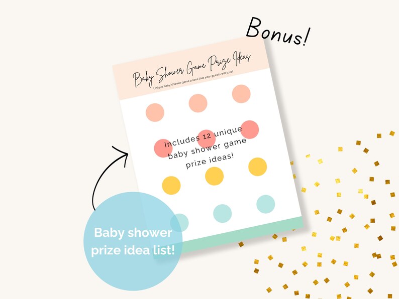 Includes bonus! Baby shower game prize idea list