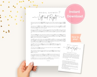 Left Right Game Bridal Shower, Left Right Story, Pass the Gift Game Bridal Shower, Pass the Present Game, Bridal Game Prizes Idea List