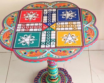 Modern ludo table, family friends, game night , ludo, board game.