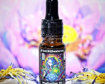 Olio da meditazione Blue Lotus: estratto di Nymphaea Caerulea, meditazione e rilassamento