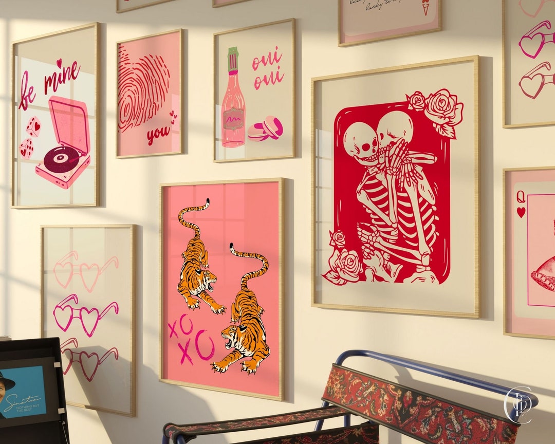 Valentines Day Decor Set of 8 Valentines Printables Trendy Wall Art