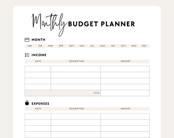 Budget Monthly Planner, Daily Planner, Printable Planner, Instant Download, To Do List, Schedule Planner