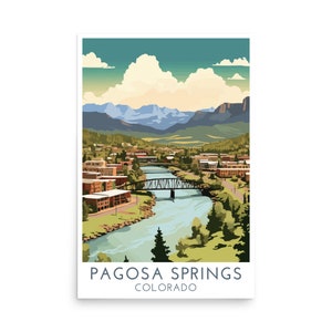 Pagosa Springs 24x36 Travel Poster, Wall Art, Pagosa Springs Colorado, Pagosa Springs Print, Travel Posters, Housewarming Gift, Unframed