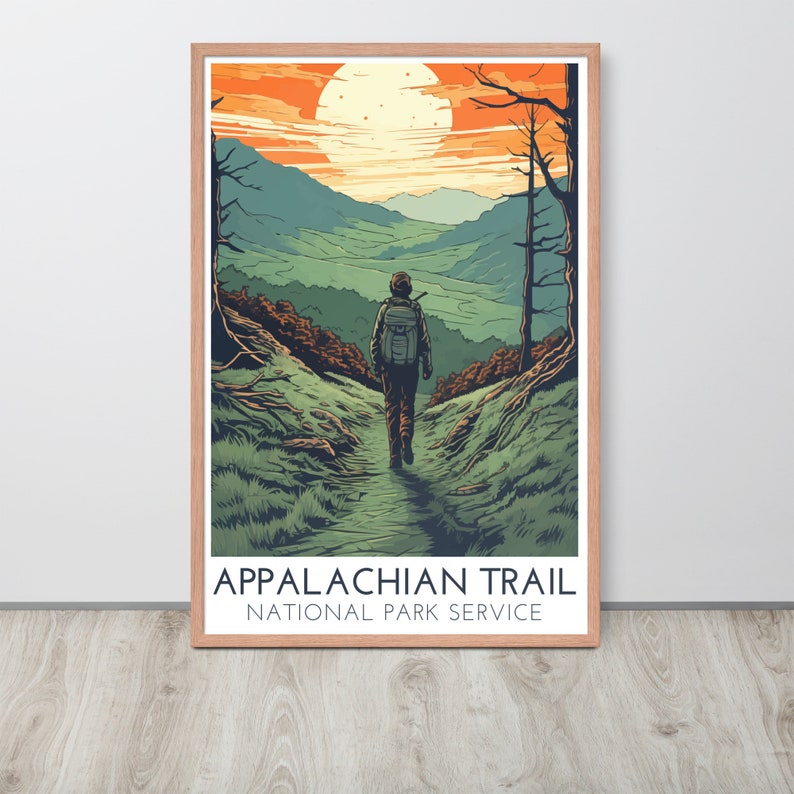Appalachian Trail Framed Travel Poster, Appalachian Poster, National