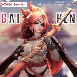 Guilty Gear: Baiken 3D Printing Resin Model, GK Figurine, Game Miniature Models
