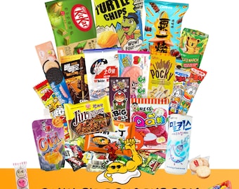 Asian Mystery Snacks Box - Variety 10pcs, 15pcs, 25pcs, 35pcs Surprise Goodies, Gift Box Available