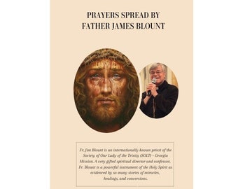 25 holy cards with the prayers promoted by Fr. Jim Blount