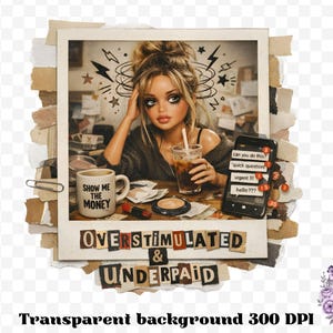 This Burnout Doll Meme PNG Bundle is packed with personality, attitude, and highly relatable humor your customers will instantly connect with. Featuring a trendy ransom letter PNG style paired with aesthetic doll imagery, this funny burnout PNG bundle captures real-life moods with phrases like emotionally unavailable, overstimulated and underpaid, running on iced coffee and anxiety, and more. Designed in a soft vintage aesthetic with modern meme humor, this bundle is perfect