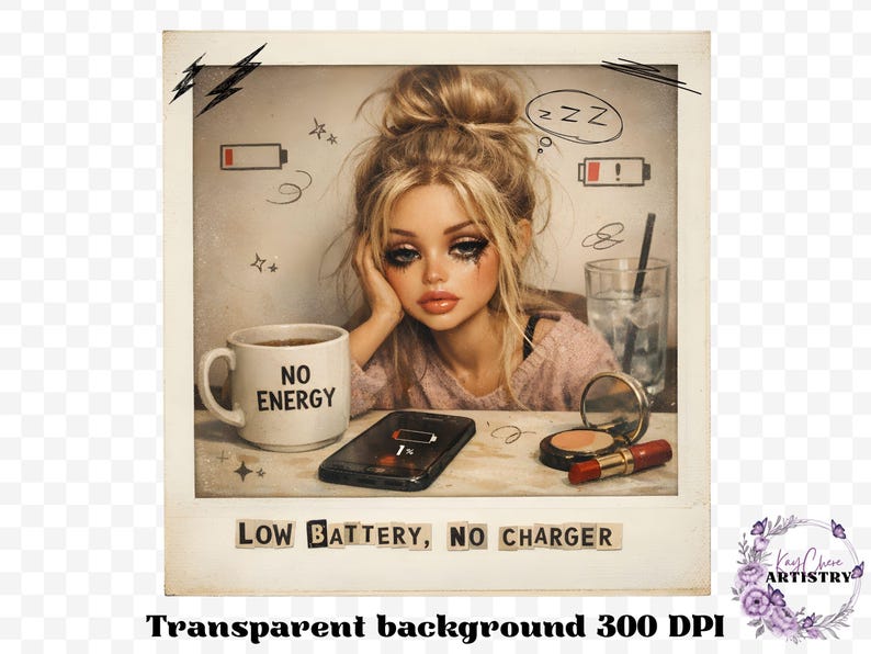 This Burnout Doll Meme PNG Bundle is packed with personality, attitude, and highly relatable humor your customers will instantly connect with. Featuring a trendy ransom letter PNG style paired with aesthetic doll imagery, this funny burnout PNG bundle captures real-life moods with phrases like emotionally unavailable, overstimulated and underpaid, running on iced coffee and anxiety, and more. Designed in a soft vintage aesthetic with modern meme humor, this bundle is perfect