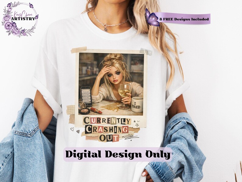 This Burnout Doll Meme PNG Bundle is packed with personality, attitude, and highly relatable humor your customers will instantly connect with. Featuring a trendy ransom letter PNG style paired with aesthetic doll imagery, this funny burnout PNG bundle captures real-life moods with phrases like emotionally unavailable, overstimulated and underpaid, running on iced coffee and anxiety, and more. Designed in a soft vintage aesthetic with modern meme humor, this bundle is perfect
