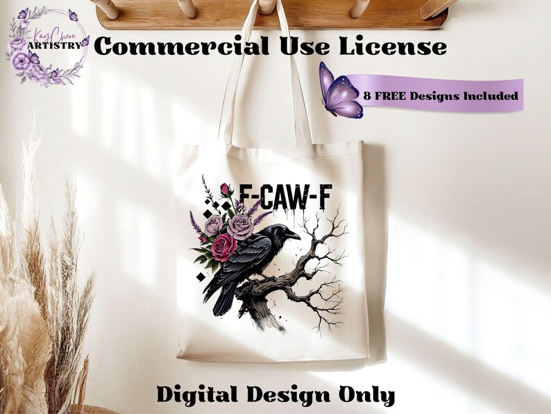 Make a bold statement with this edgy F-CAW-F crow and roses PNG design—perfect for those who love a blend of gothic charm and sarcastic attitude. Featuring a fierce black raven perched on a gnarled tree branch, surrounded by deep red and muted mauve roses with lavender accents, this design is ideal for tees, tote bags, mugs, or wall art. The distressed grunge elements and dark woodland aesthetic give it a rebellious yet artistic vibe, ideal for Halloween and beyond.
