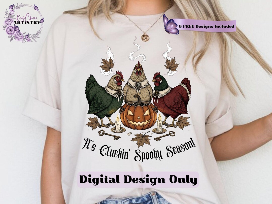Pumpkin Chicken Fall Retro Png, Funny Chicken Halloween Sublimation ...