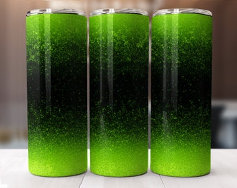 Lime Green and Black Glitter Tumbler, Customizable Wrap, Skinny tumbler Wrap, Tumbler Download, Digital tumbler
