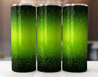 Lime Green and Black Glitter Tumbler, Customizable Wrap, Skinny tumbler Wrap, Tumbler Download, Digital tumbler