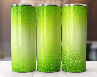 Lime Green Glitter Tumbler, Customizable Wrap, Skinny tumbler Wrap, Tumbler Download, Digital tumbler