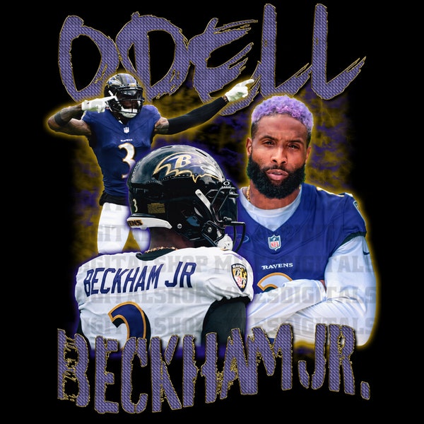 Odell Beckham Jr Png, Odell Beckham Jr T-Shirt PNG, Odell Beckham Jr shirt, Vintage Oversized Sport Tee, Retro American Football Bootleg