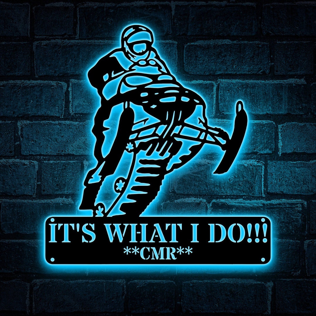 Personalized Snowmobile Sign With LED Light Snowmobile Metal Etsy