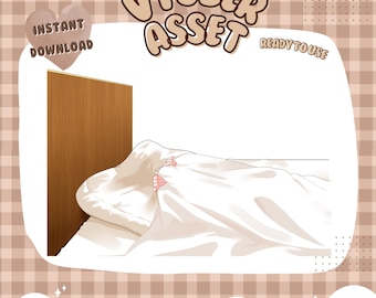 Vtuber Asset - Cama y manta para dormir - Vtube Studio - Accesorio de streaming para Live2D