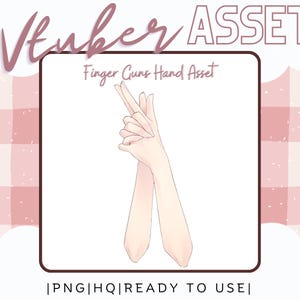 Vtuber Asset Mano Activo Pistolas de dedos Personalizable OBS Vtube Studio Compatible con Streamlabs