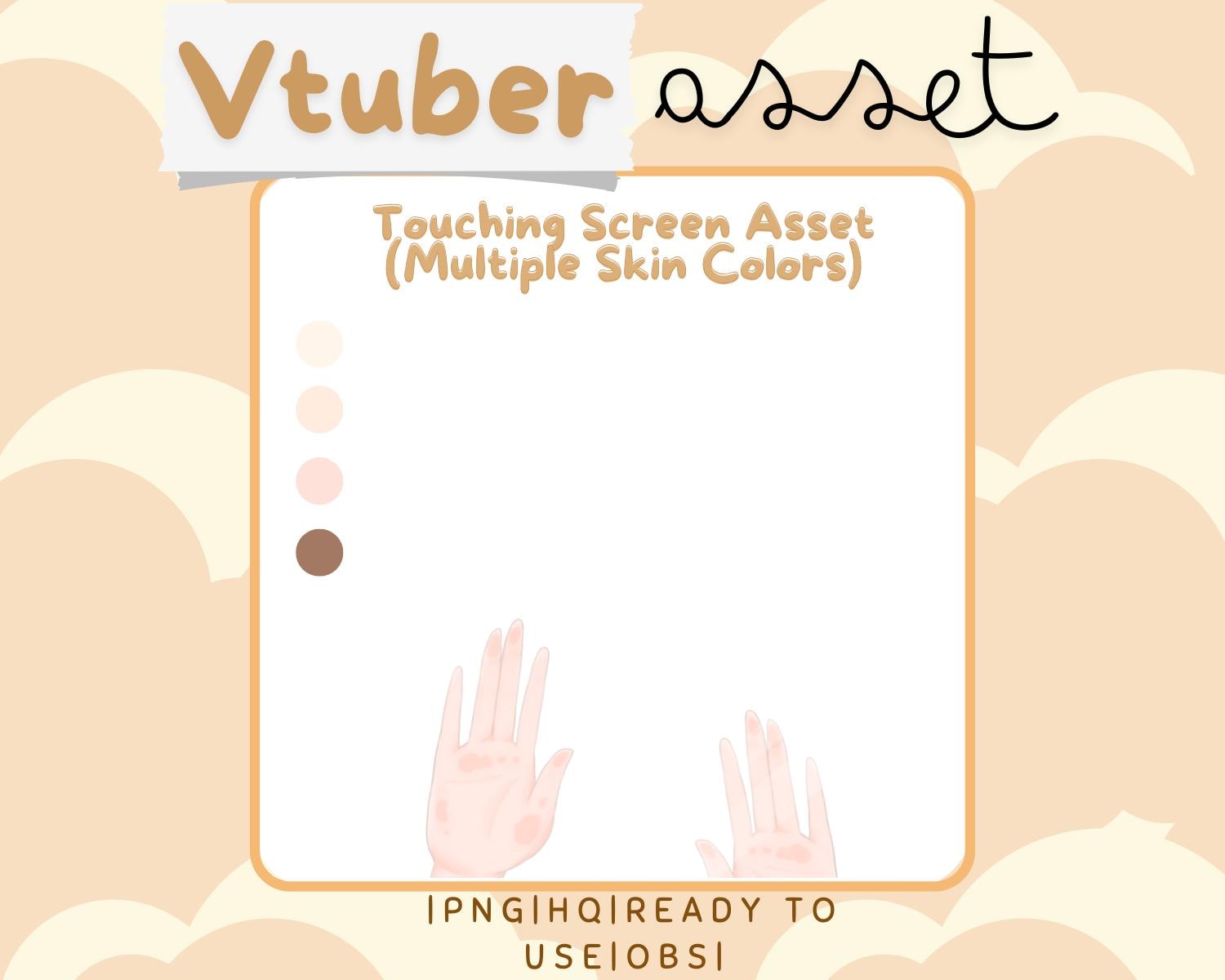 Vtuber Asset Hand Asset Touching Screen Multiple Skin Tones