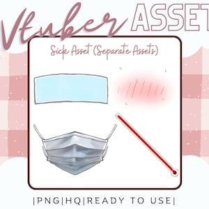 Sick Mask Thermometer | Vtuber Asset | Accessory for Live2D