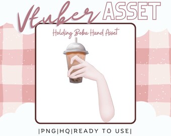 Vtuber Asset tenant la main de Boba Asset Point de chaîne Twitch Échanger Drôle Cosy