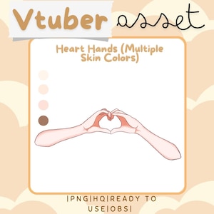 Vtuber Asset Hand Asset Hand Heart Valentines Asset Channel Point Redeem Multiple Skin Tones