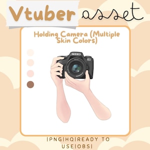 Vtuber Asset - Camera Caught in 4K -  Prop Accessory Overlay - Multiple Skin Tones - Streaming Asset for Live2D or PNGTuber