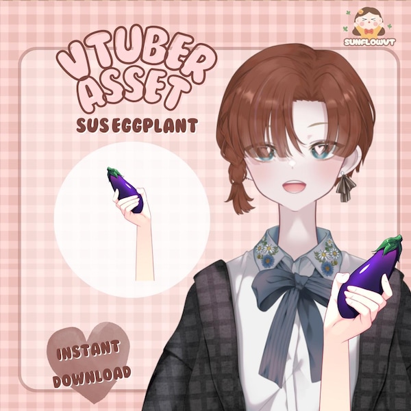 Eggplant Sus | Vtuber Asset | Hand Accessory for Live2D