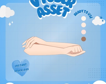 Vtuber Asset - Crossed Hands - Ready To Use Multiple Skin Tones - Streaming Assets for Live2D