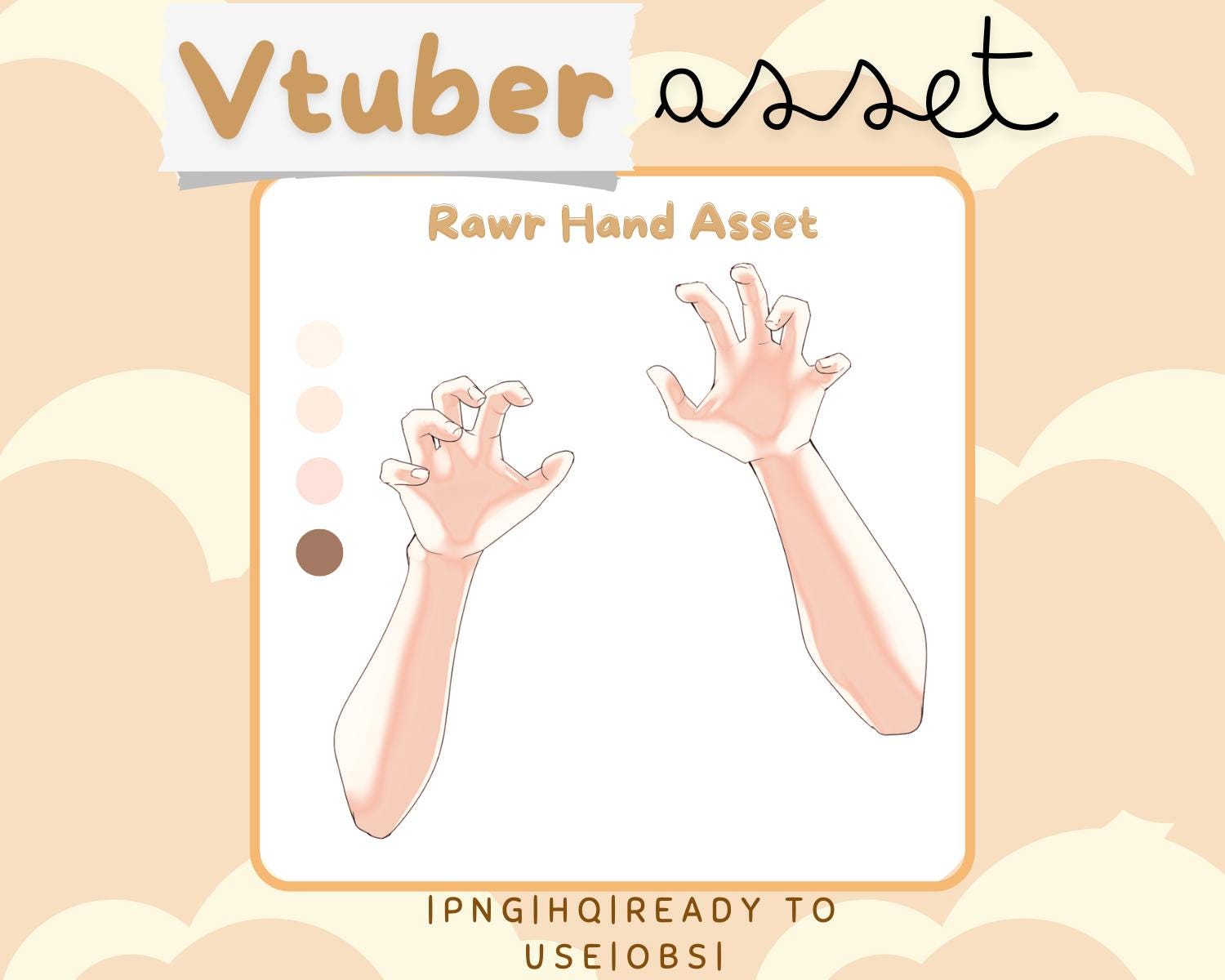 Rawr Hand | Vtuber Asset | Accessory for Live2d - Etsy
