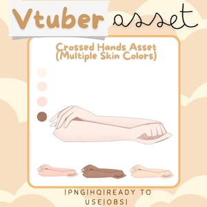 Vtuber Asset Hand Asset Crossed Hands High Quality Ready To Use Multiple Skin Tones