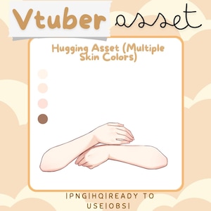 Vtuber Asset - Hugging Arms - Multiple Skin Tones - Prop Accessory Overlay - Streaming Asset for Live2D or PNGTuber