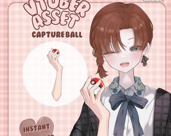 Activo de VTuber: Bola de captura para mano, accesorio para VTube Studio, accesorios de superposición de transmisión estática, bola de captura monstruosa.
