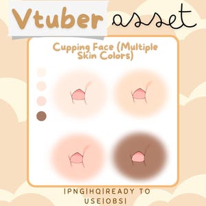 May include: A digital illustration of a cupping face with multiple skin tones. The illustration is labeled "Cupping Face (Multiple Skin Colors)" and "IPNG|HQ|READY TO USE OBSI".