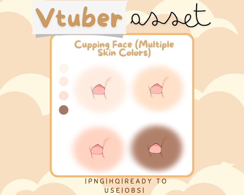 May include: A digital illustration of a cupping face with multiple skin tones. The illustration is labeled "Cupping Face (Multiple Skin Colors)" and "IPNG|HQ|READY TO USE OBSI".