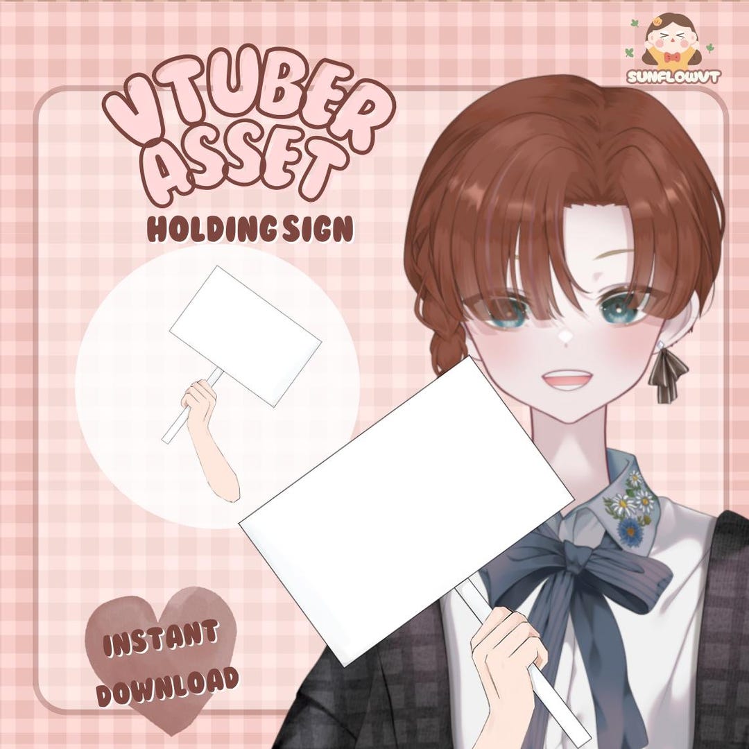Holding Sign | Vtuber Asset | Hand Accessory for Live2d - Etsy Canada